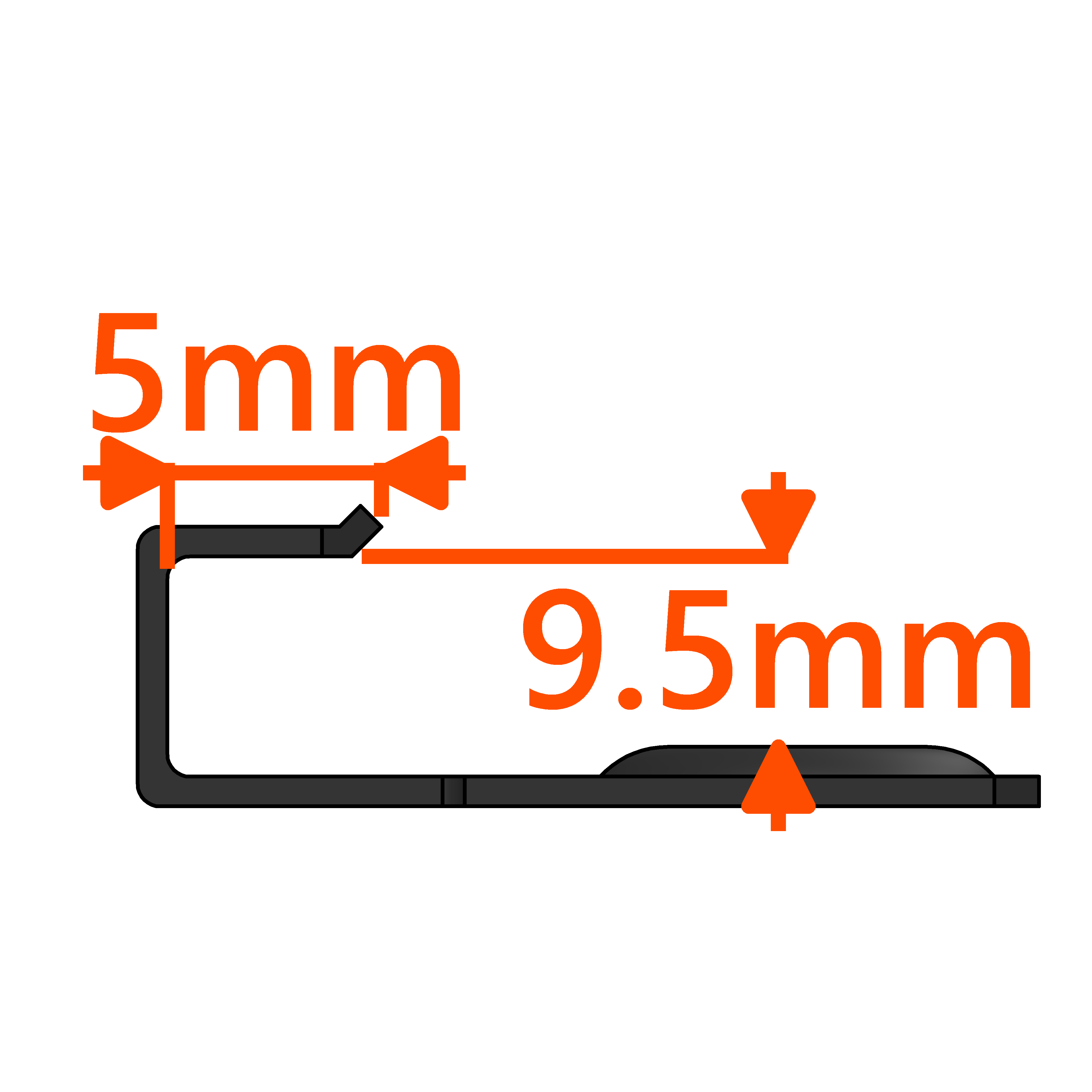 Start/End Hidden Deck Clip: Stainless - 9.5mm