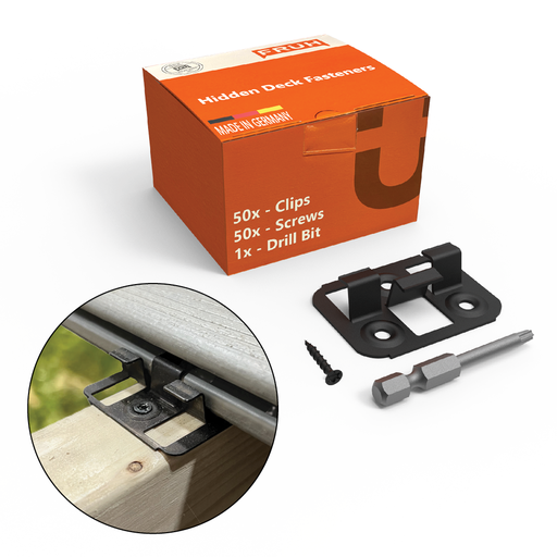 [4250-04-1] Hidden Deck Fasteners - 9.5mm Galvanized - Box of 50x